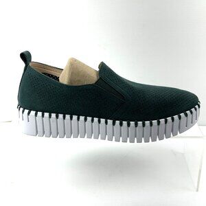 Ilse Jacobsen Tulip Platform Shoes Women's 40 / 9.5 Green Slip On Loafer Sneaker